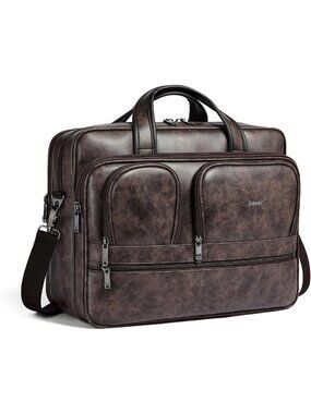 Stylish Vegan Leather Messenger Bag for Laptops, Unisex 17" Computer Tote